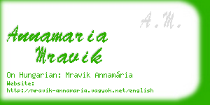 annamaria mravik business card