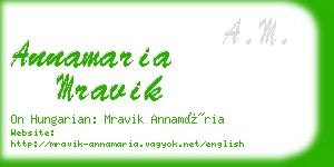 annamaria mravik business card